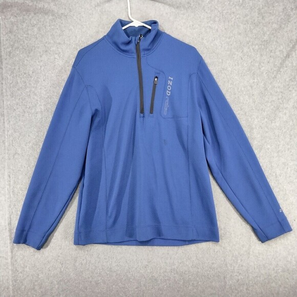 Izod Other - Izod PerformX Pullover 1/4 Zip Sweater 100% Polyester Blue Mens Size Medium
